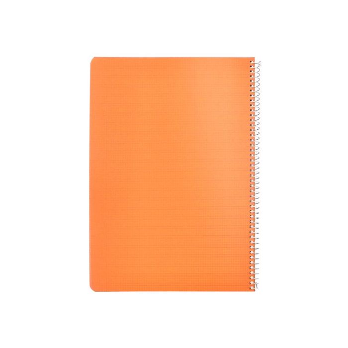 Cuaderno Espiral Liderpapel Din A4 Pautaguia Tapa Plastico80H 90 gr Cuadro Pautado 3 mm Con Margen Color Naranja 5 unidades 2