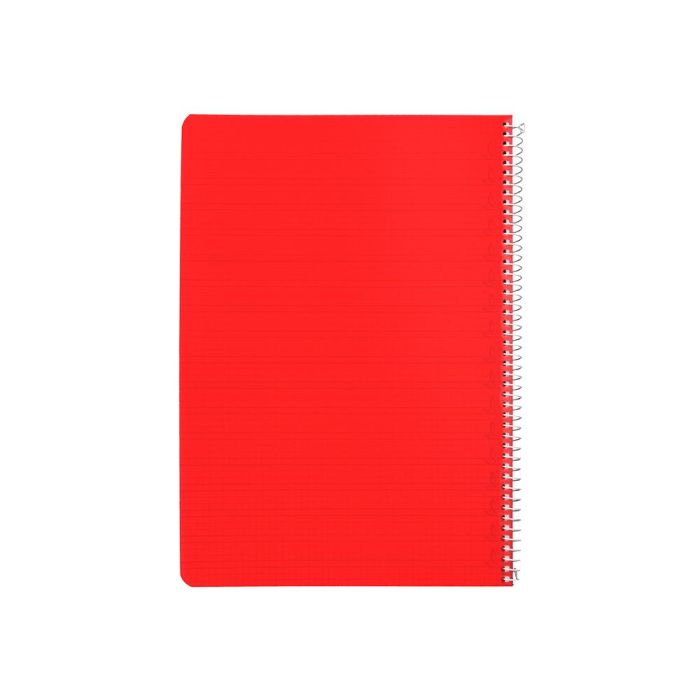 Cuaderno Espiral Liderpapel Din A4 Pautaguia Tapa Plastico80H 90 gr Cuadro Pautado 4 mm Con Margen Color Rojo 5 unidades 2