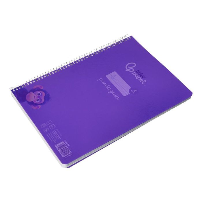 Cuaderno Espiral Liderpapel Din A4 Pautaguia Tapa Plastico80H 90 gr Cuadro Pautado 4 mm Con Margen Color Lila 5 unidades 5