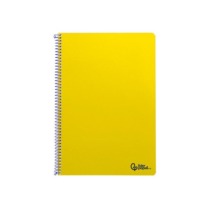 Cuaderno Espiral Liderpapel Din A4 Smart Tapa Blanda 80H 75 gr Cuadro 4 mm Con Margen Color Amarillo 5 unidades 1