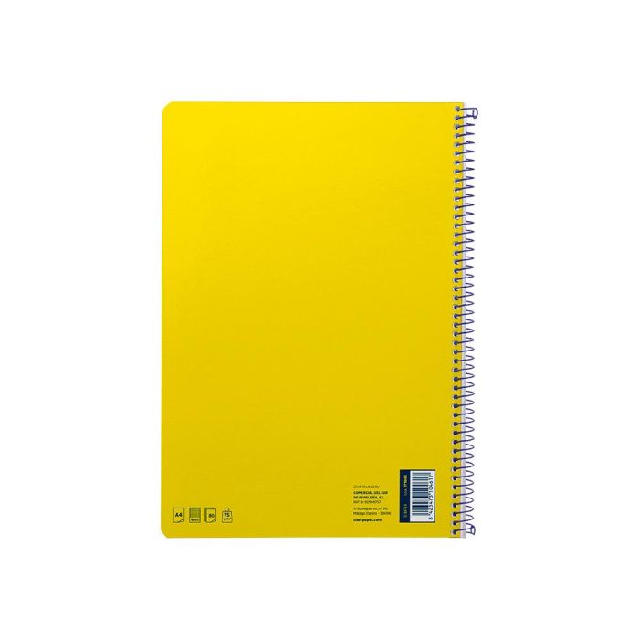 Cuaderno Espiral Liderpapel Din A4 Smart Tapa Blanda 80H 75 gr Cuadro 4 mm Con Margen Color Amarillo 5 unidades 2