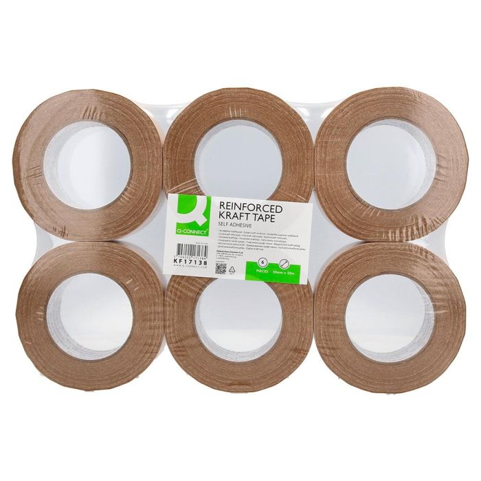 Cinta Adhesiva Q-Connect Kraft Reforzado 50Mt X 50 mm Para Embalaje 6 unidades 7