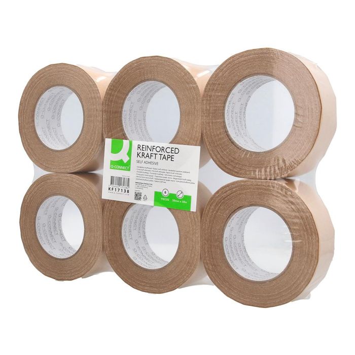 Cinta Adhesiva Q-Connect Kraft Reforzado 50Mt X 50 mm Para Embalaje 6 unidades 8