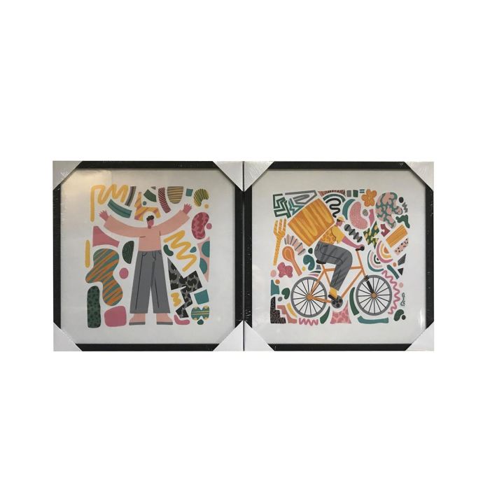 Cuadro Scandi DKD Home Decor Multicolor 2.8 x 40 x 40 cm (6 Unidades)