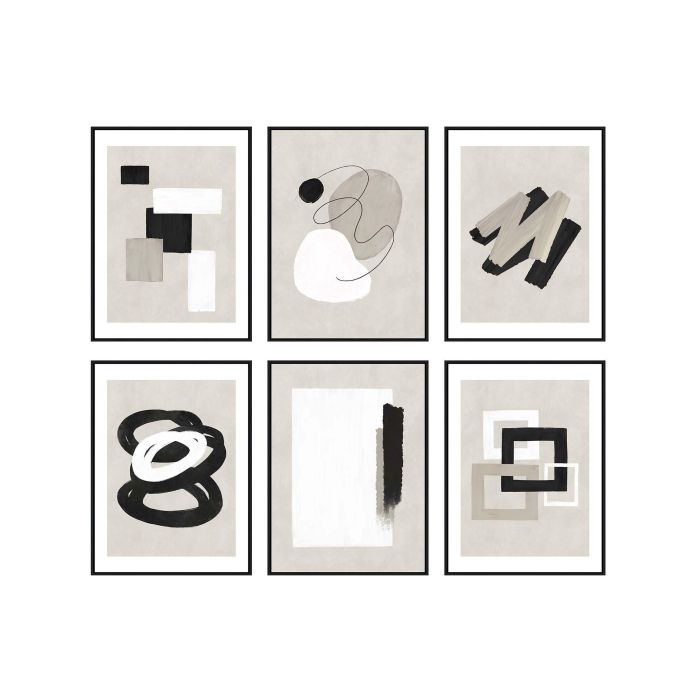 Cuadro Urban DKD Home Decor Blanco Negro 4 x 80 x 60 cm (6 Unidades) Cuadro Urban DKD Home Decor Blanco Negro 4 x 80 x 60 cm (6 Unidades)
