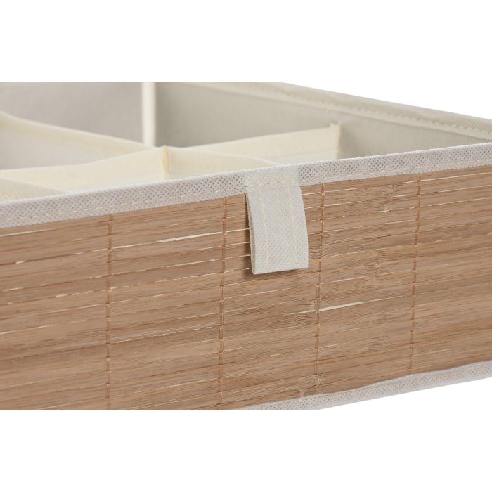 Cesta Basicos DKD Home Decor Natural Blanco 32 x 10 x 32 cm (6 Unidades) 2