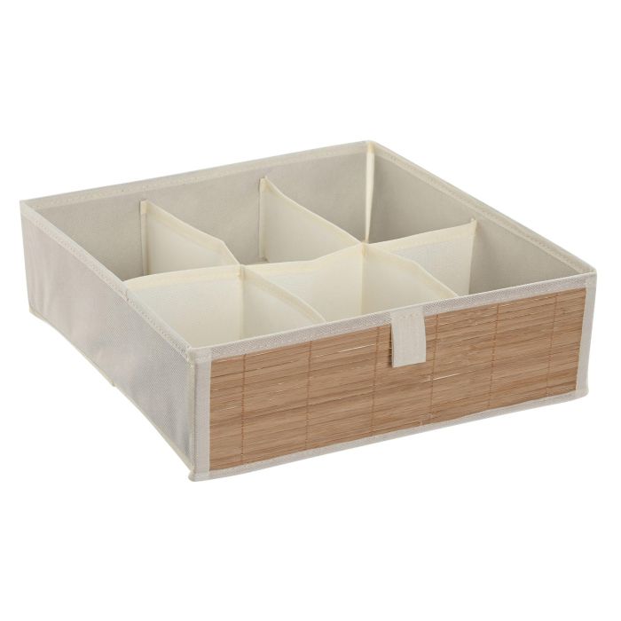 Cesta Basicos DKD Home Decor Natural Blanco 32 x 10 x 32 cm (6 Unidades)