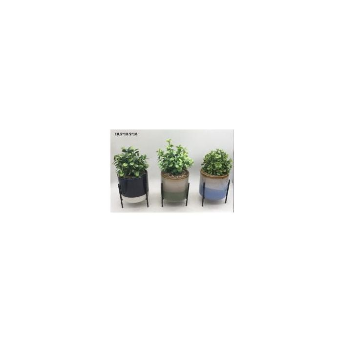Planta  DKD Home Decor Azul Verde 10.5 x 22 x 10.5 cm (6 Unidades)