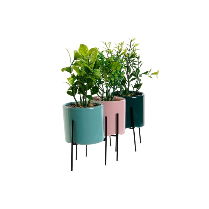 Planta  DKD Home Decor Rosa Turquesa 7 x 22 x 7 cm (6 Unidades) 1