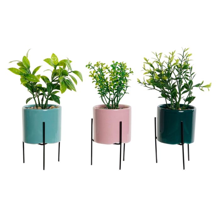 Planta  DKD Home Decor Rosa Turquesa 7 x 22 x 7 cm (6 Unidades)