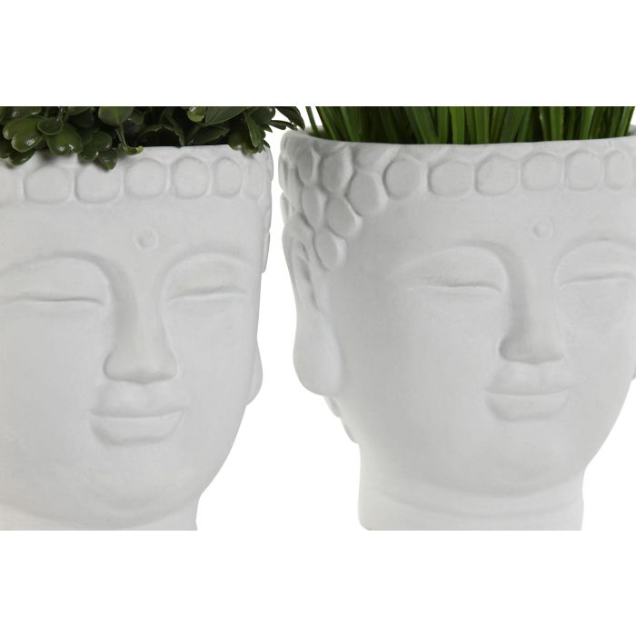 Planta Oriental DKD Home Decor Blanco Verde 12 x 21.5 x 12 cm (6 Unidades) 1