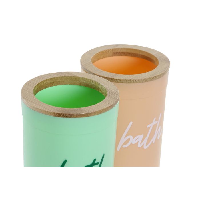 Vaso Scandi DKD Home Decor Naranja Verde 7.4 x 11.2 x 7.4 cm (6 Unidades) 2