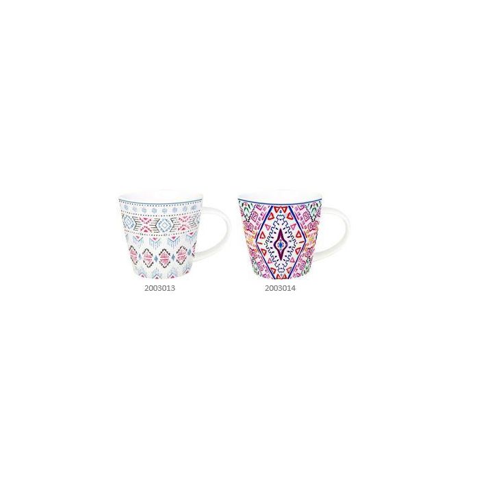 Mug  DKD Home Decor Rosa Azul 9.7 x 14 x 9.7 cm (6 Unidades) 1