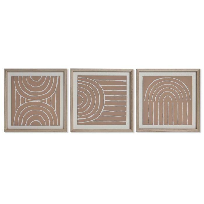 Cuadro Scandi DKD Home Decor Natural Blanco 2.2 x 25 x 25 cm (6 Unidades)