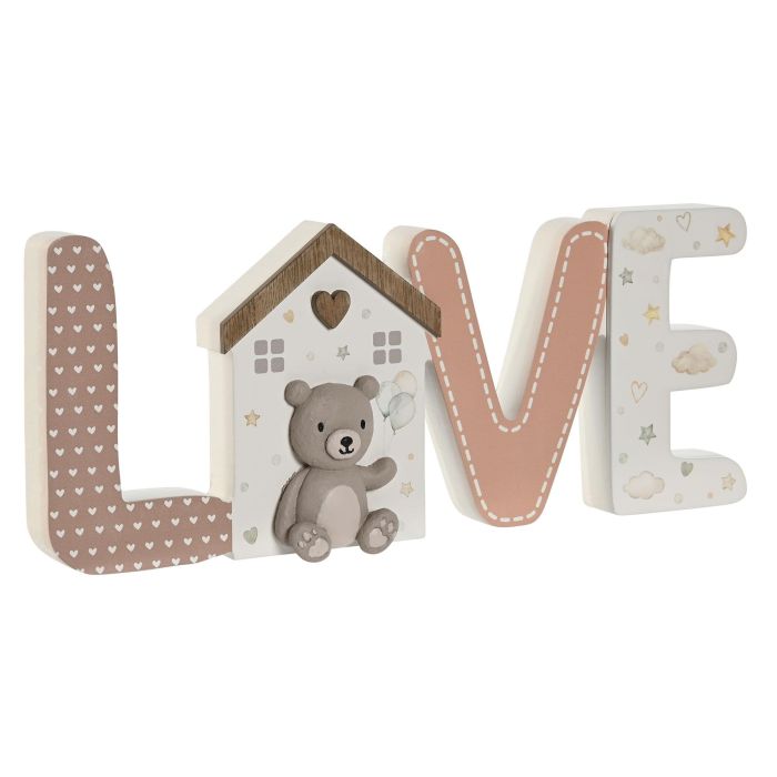 Decoracion Baby DKD Home Decor Beige Blanco 3 x 12 x 30 cm (6 Unidades)