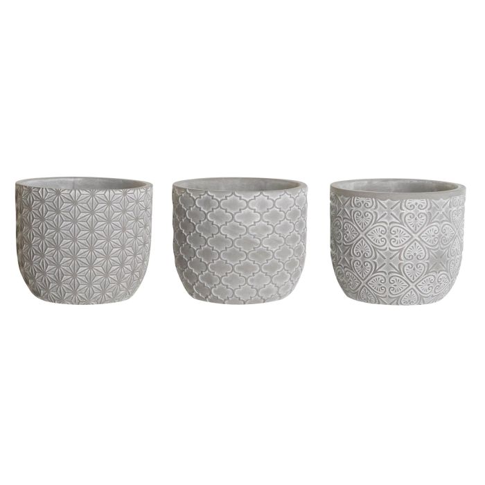 Macetero DKD Home Decor Gris 14 x 12 x 14 cm (6 Unidades)