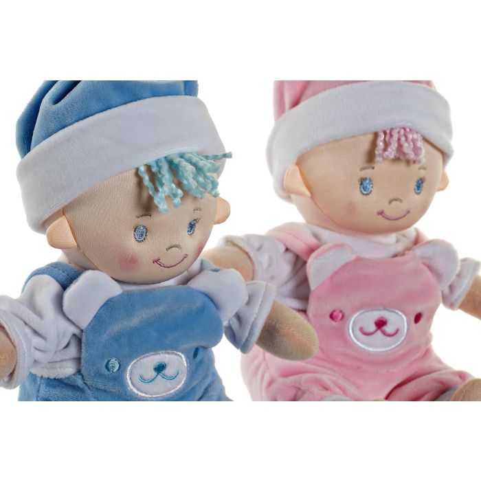 Peluche Baby DKD Home Decor Rosa Azul 15 x 20 x 18 cm (6 Unidades) 1