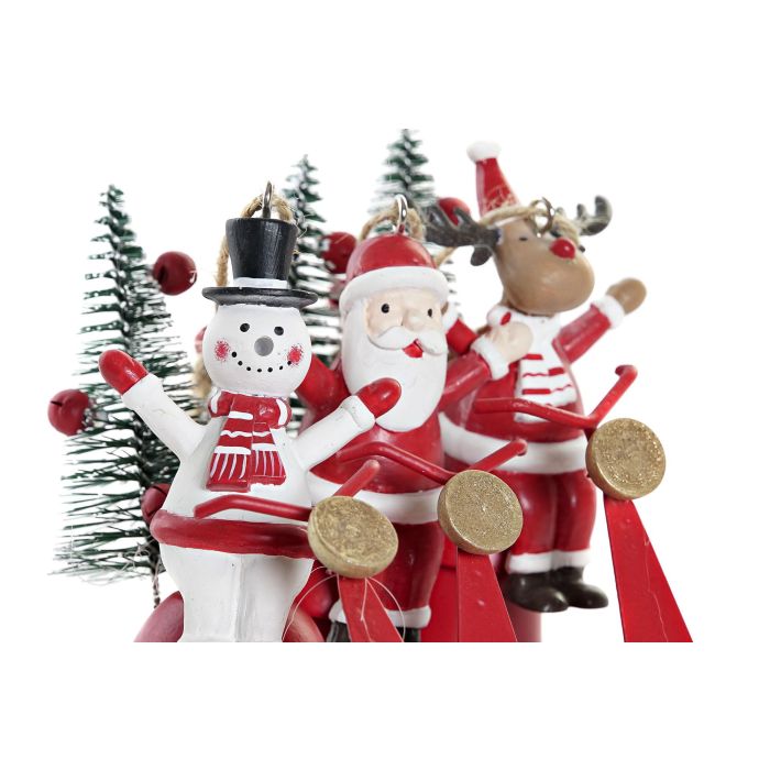 Decoracion Colgante Navidad Tradicional DKD Home Decor Rojo Blanco 4 x 14 x 11 cm (6 Unidades) 1