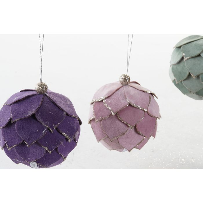 Decoracion Colgante Navidad Fantasia DKD Home Decor Rosa Palo Verde Menta 10 x 23 x 10 cm (6 Unidades) 1