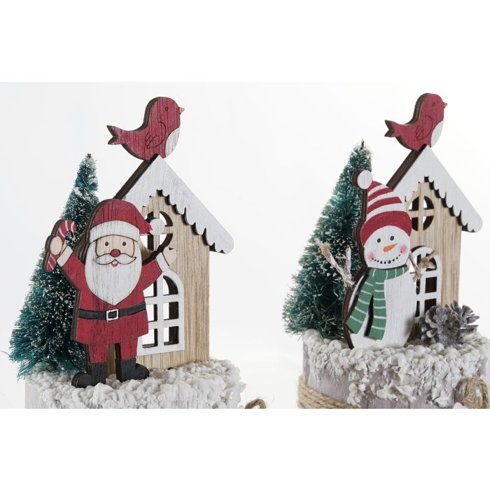 Decoracion Navidad Alpina DKD Home Decor Natural Rojo 9 x 20 x 10 cm (6 Unidades) 1