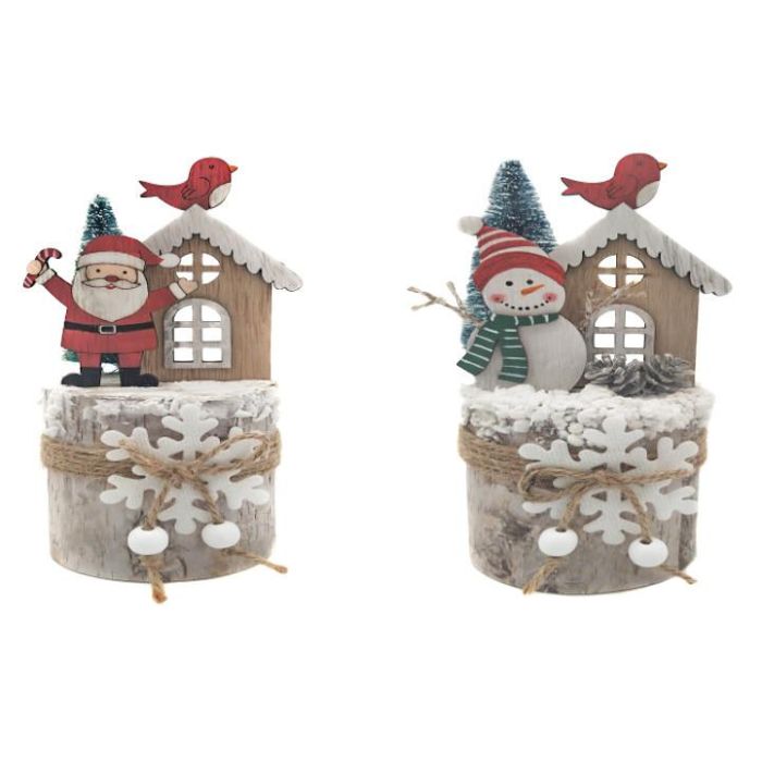 Decoracion Navidad Alpina DKD Home Decor Natural Rojo 9 x 20 x 10 cm (6 Unidades)