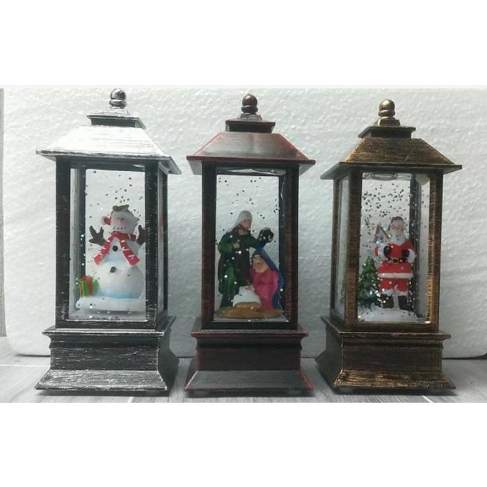Decoracion Luminosa Navidad Tradicional DKD Home Decor Negro Blanco 5 x 12.5 x 5 cm (6 Unidades)