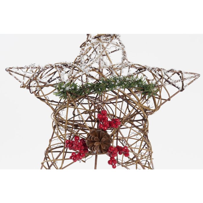 Estrella Navidad Tradicional DKD Home Decor Natural Verde 5 x 30 x 25 cm (6 Unidades) 1