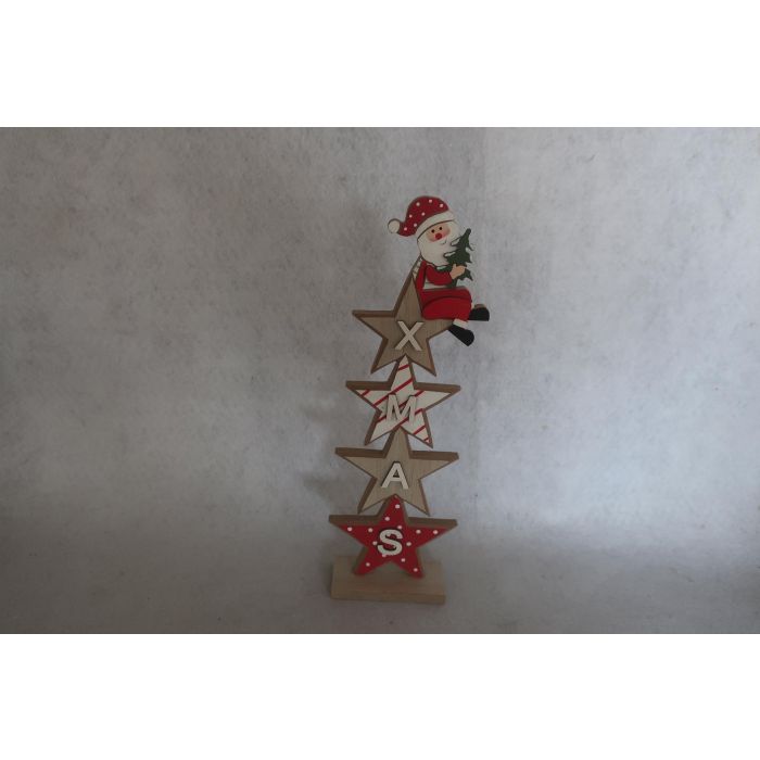 Decoracion Navidad Tradicional DKD Home Decor Rojo Natural 4 x 30.5 x 10 cm (6 Unidades)