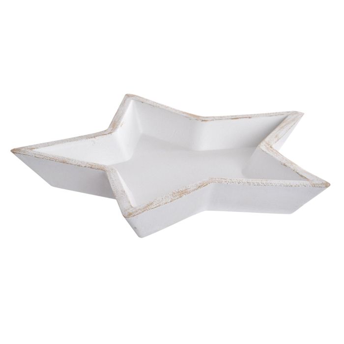 Bandeja Vaciabolsillos Navidad Moderna DKD Home Decor Blanco 23.5 x 3 x 23.5 cm (6 Unidades)