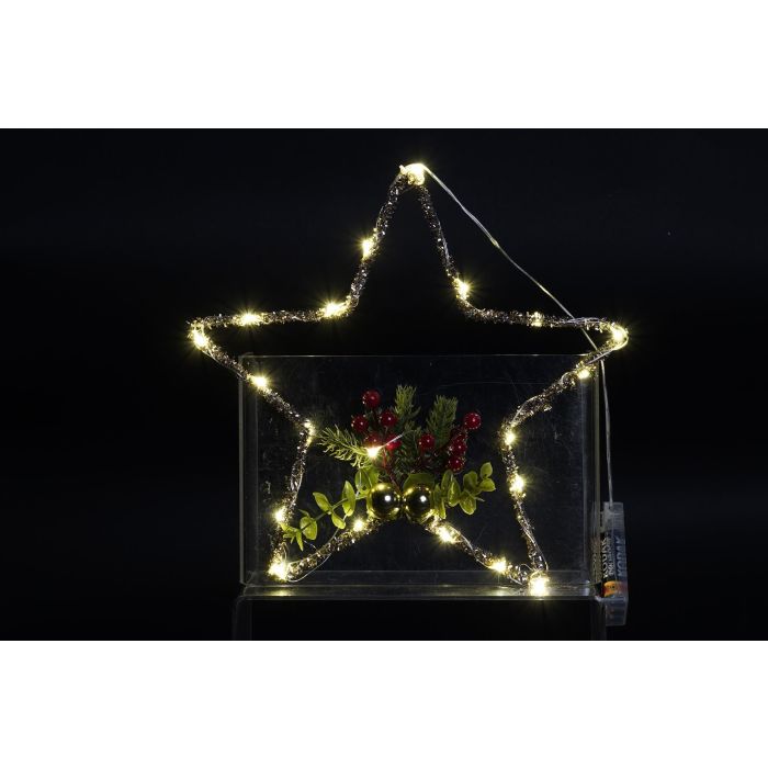 Decoracion Luminosa Navidad Tradicional DKD Home Decor Verde Dorado 1 x 30 x 30 cm (6 Unidades) 1