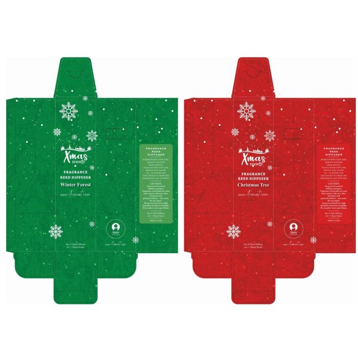 Ambientador Mikado Navidad Tradicional DKD Home Decor Rojo Verde 6 x 21 x 6 cm (6 Unidades) 3
