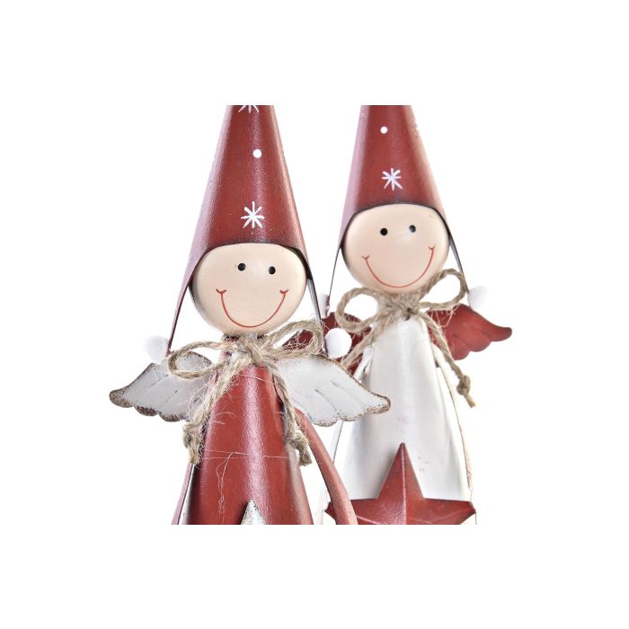 Figura Navidad Tradicional DKD Home Decor Rojo Blanco 7 x 22 x 8.5 cm (6 Unidades) 1