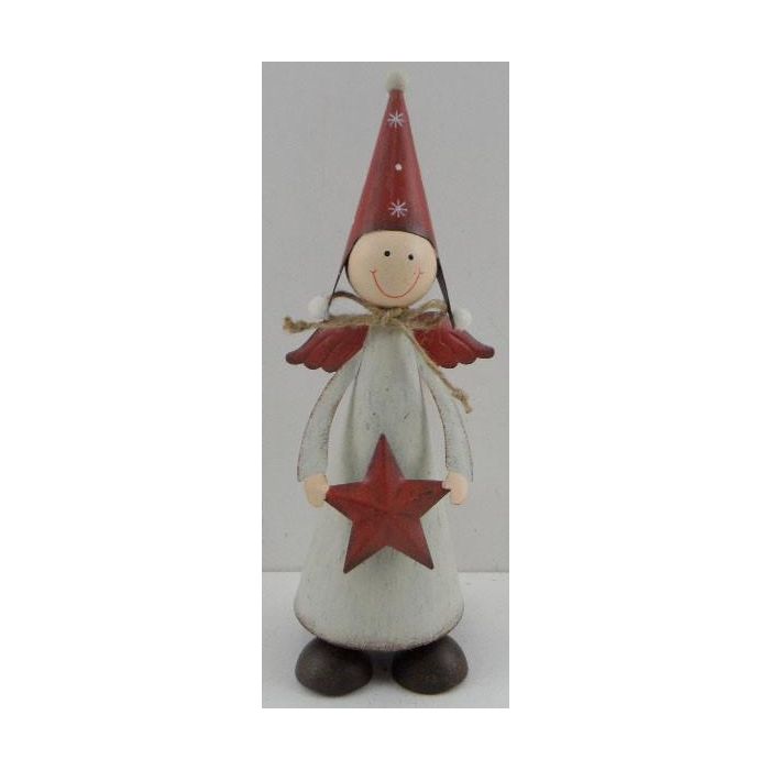 Figura Navidad Tradicional DKD Home Decor Rojo Blanco 7 x 22 x 8.5 cm (6 Unidades)