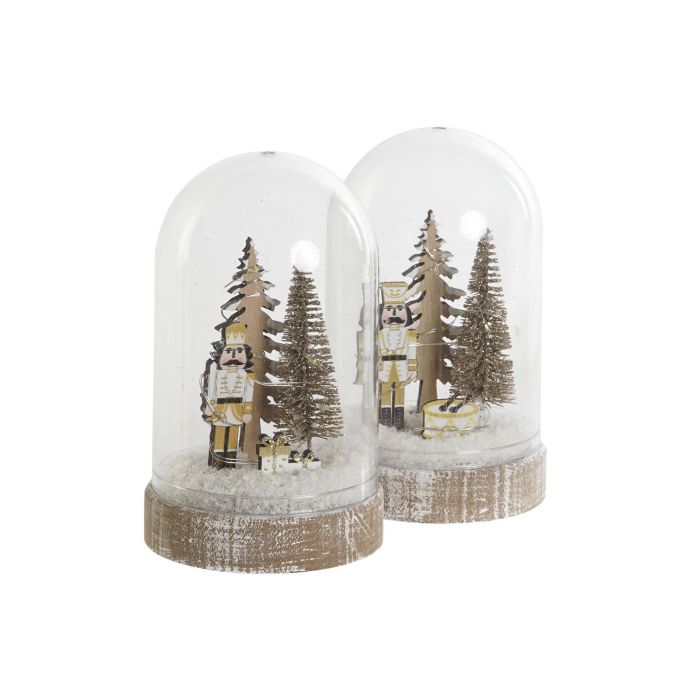 Decoracion Luminosa Navidad Alpina DKD Home Decor Natural 9 x 15 x 9 cm (6 Unidades) 2