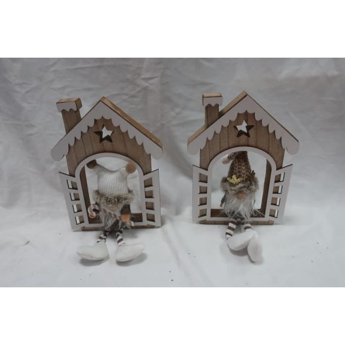 Decoracion Navidad Moderna DKD Home Decor Natural Blanco 2 x 20 x 15 cm (6 Unidades)