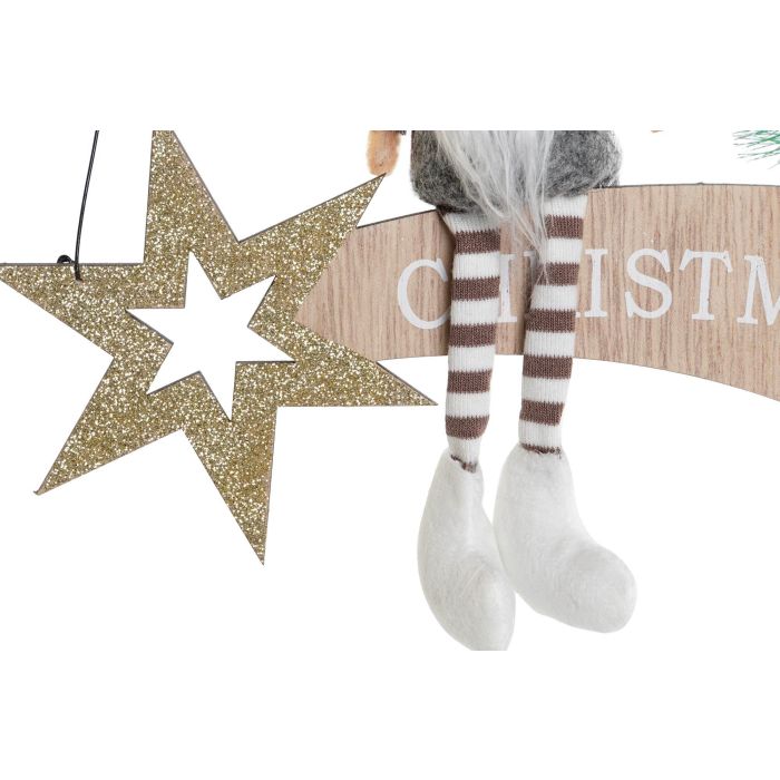 Decoracion Colgante Navidad Moderna DKD Home Decor Natural Blanco 4 x 25 x 22.5 cm (6 Unidades) 2