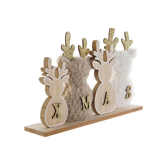 Decoracion Navidad Alpina DKD Home Decor Blanco Marron 6 x 15 x 34 cm (6 Unidades) 1