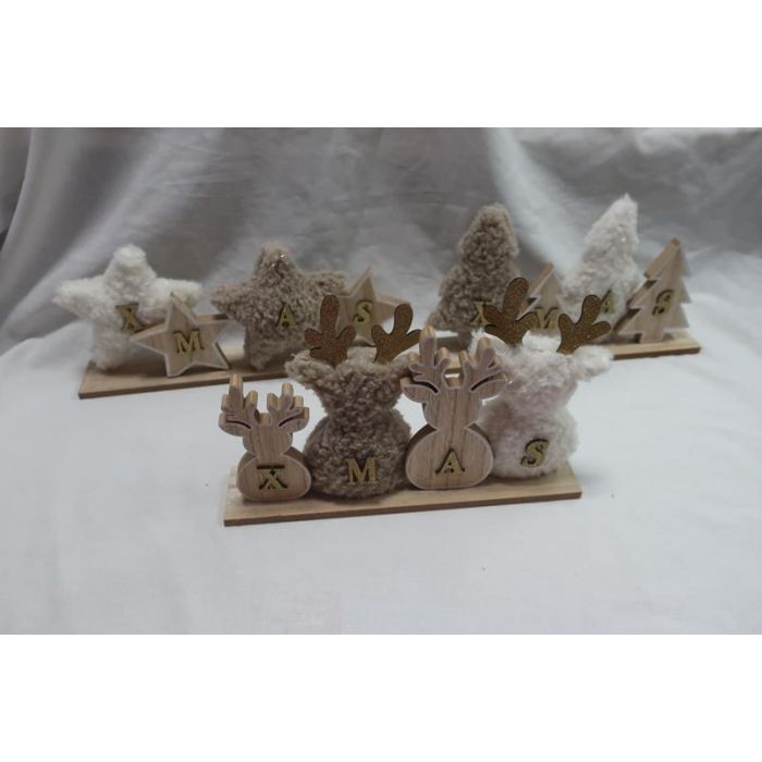 Decoracion Navidad Alpina DKD Home Decor Blanco Marron 6 x 15 x 34 cm (6 Unidades)