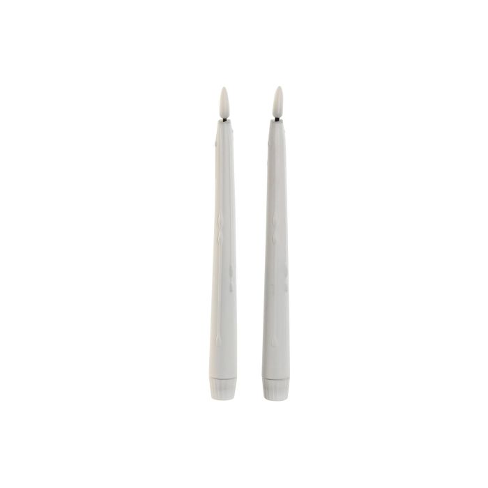 Vela Led Navidad Moderna DKD Home Decor Blanco 2 x 23.5 x 2 cm Set de 2 (6 Unidades) 2