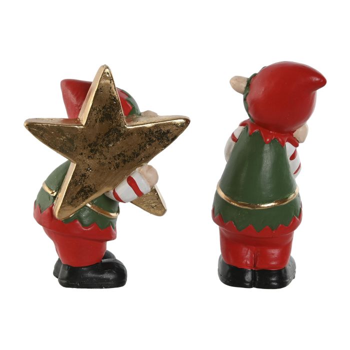 Figura Navidad Tradicional DKD Home Decor Verde Rojo 8 x 20 x 11 cm (6 Unidades) 2