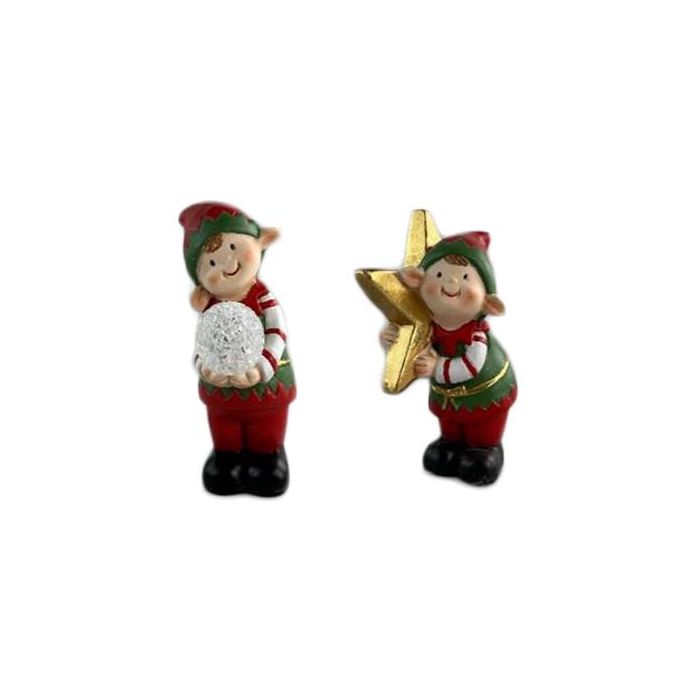 Figura Navidad Tradicional DKD Home Decor Verde Rojo 8 x 20 x 11 cm (6 Unidades)