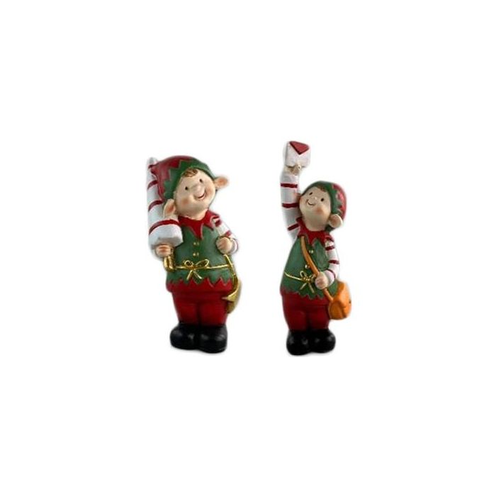 Figura Navidad Tradicional DKD Home Decor Verde Rojo 10 x 25 x 10 cm (6 Unidades)