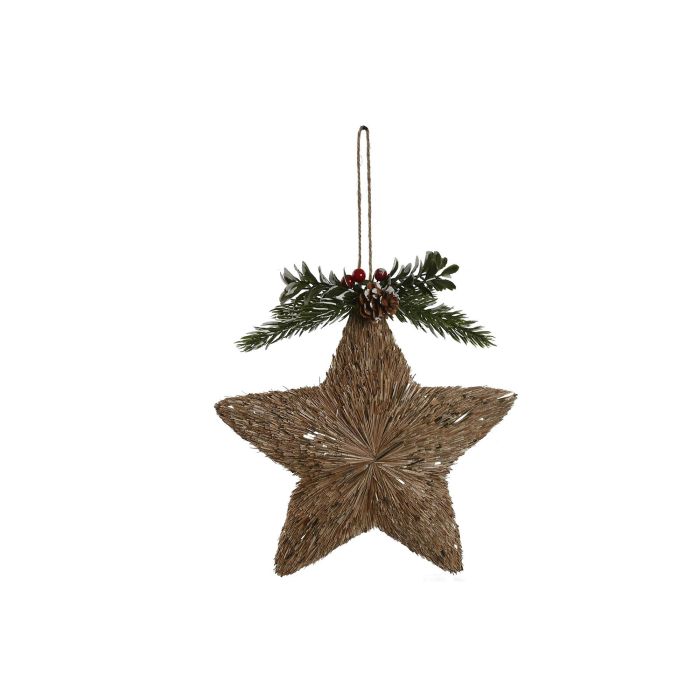 Decoracion Colgante Navidad Alpina DKD Home Decor Natural 5.5 x 21 x 19 cm (6 Unidades)