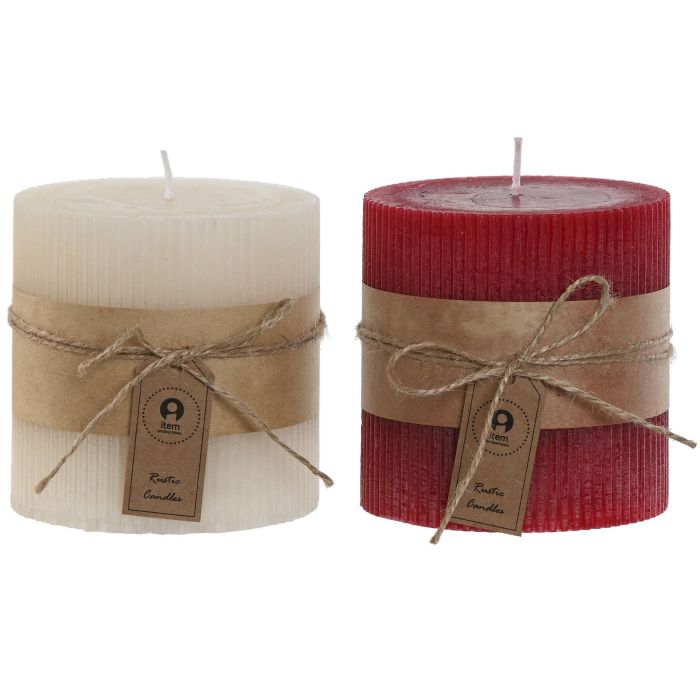 Vela Navidad Tradicional DKD Home Decor Rojo Blanco 10 x 10 x 10 cm (6 Unidades)