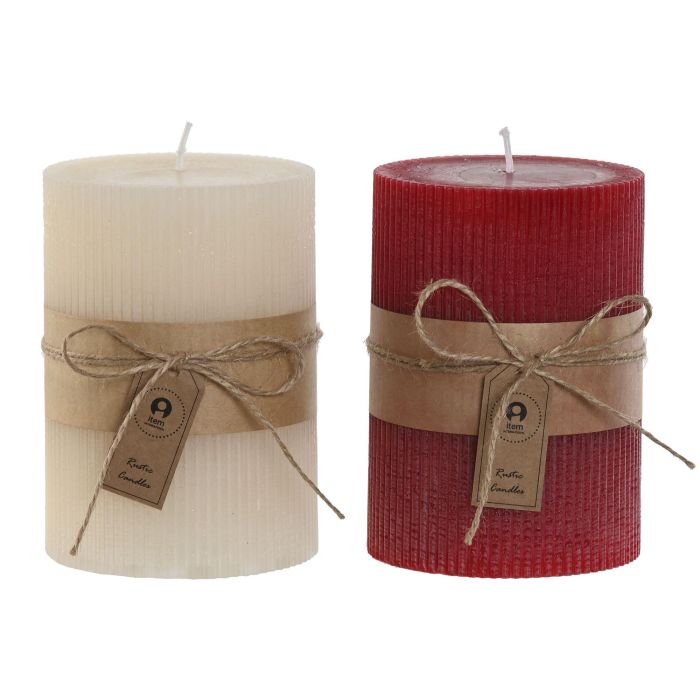 Vela Navidad Tradicional DKD Home Decor Rojo Blanco 10 x 14 x 10 cm (6 Unidades)