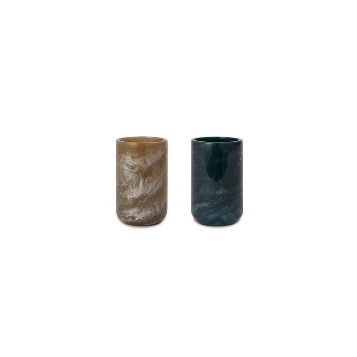 Vaso Glam DKD Home Decor Gris Verde Oscuro 7 x 11 x 7 cm (6 Unidades)