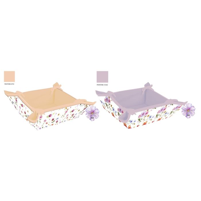 Cesta Shabby DKD Home Decor Multicolor 34 x 8 x 34 cm (6 Unidades)