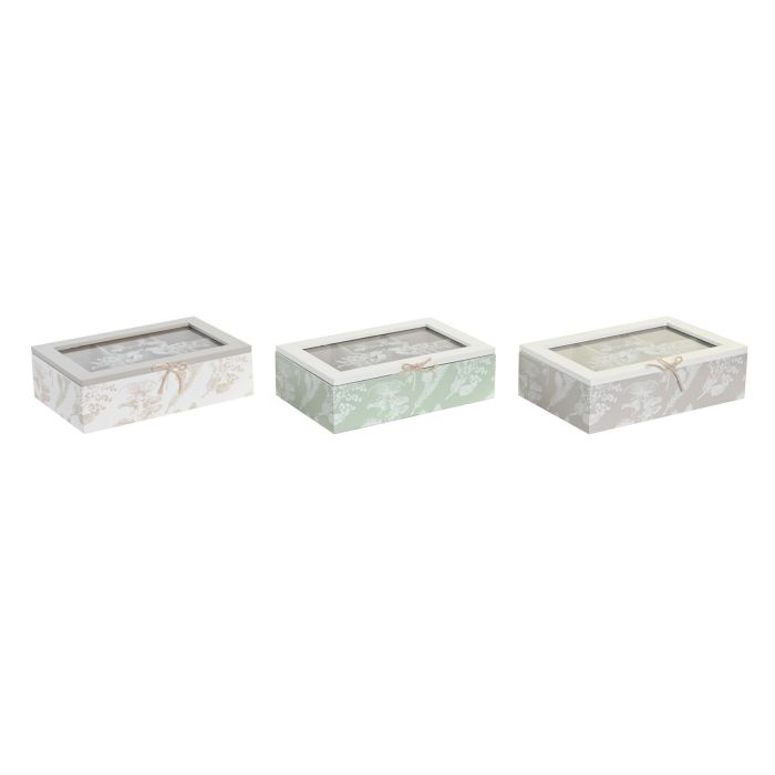 Caja Infusiones Alpino DKD Home Decor Marron Claro Blanco 15 x 7 x 23 cm (6 Unidades)