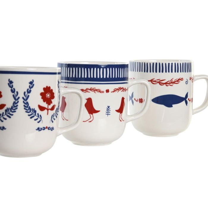 Mug Mediterraneo DKD Home Decor Azul Rojo 8.5 x 10 x 11.5 cm (6 Unidades) 1