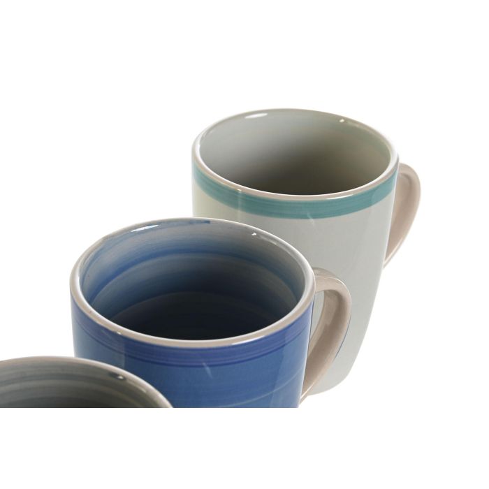 Mug Basicos DKD Home Decor Azul Azul Celeste 8.5 x 11 x 12.5 cm (6 Unidades) 2